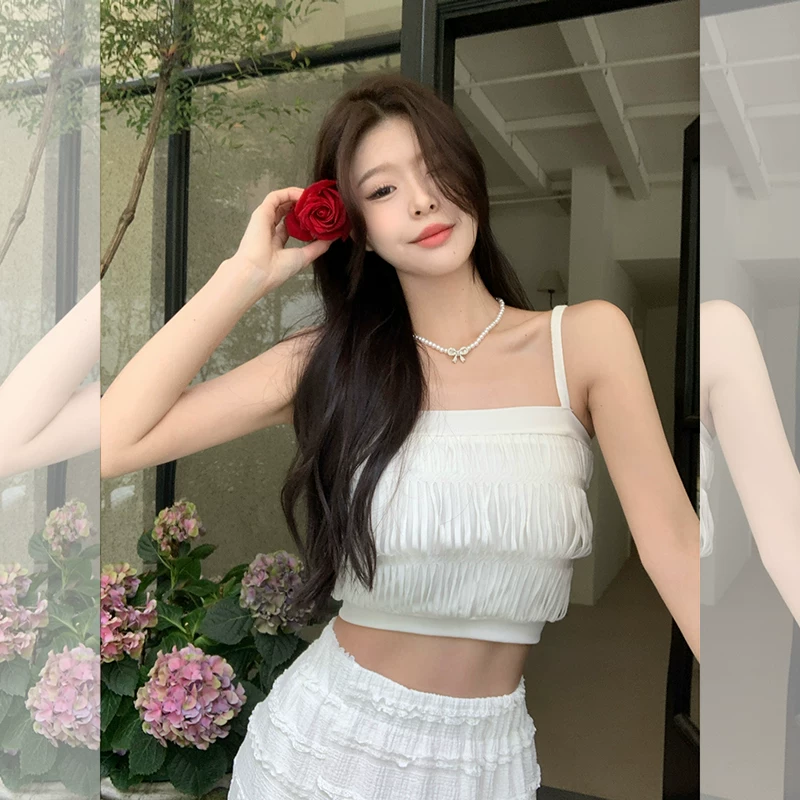 [Страсть к пикантным игрокам] 2024 летняя новинка imp? — текст есть: inner sexy fold vest hot girl top pure desire wind suspender