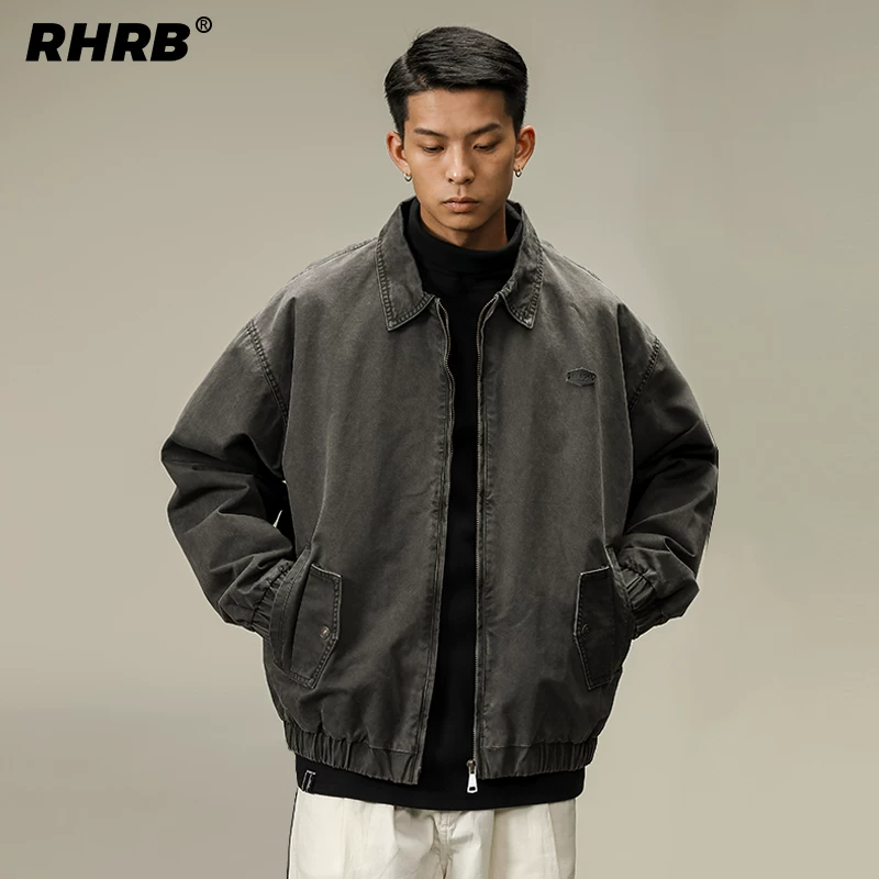 RHRB Ретро мужская осенняя куртка, американский стиль, oversize