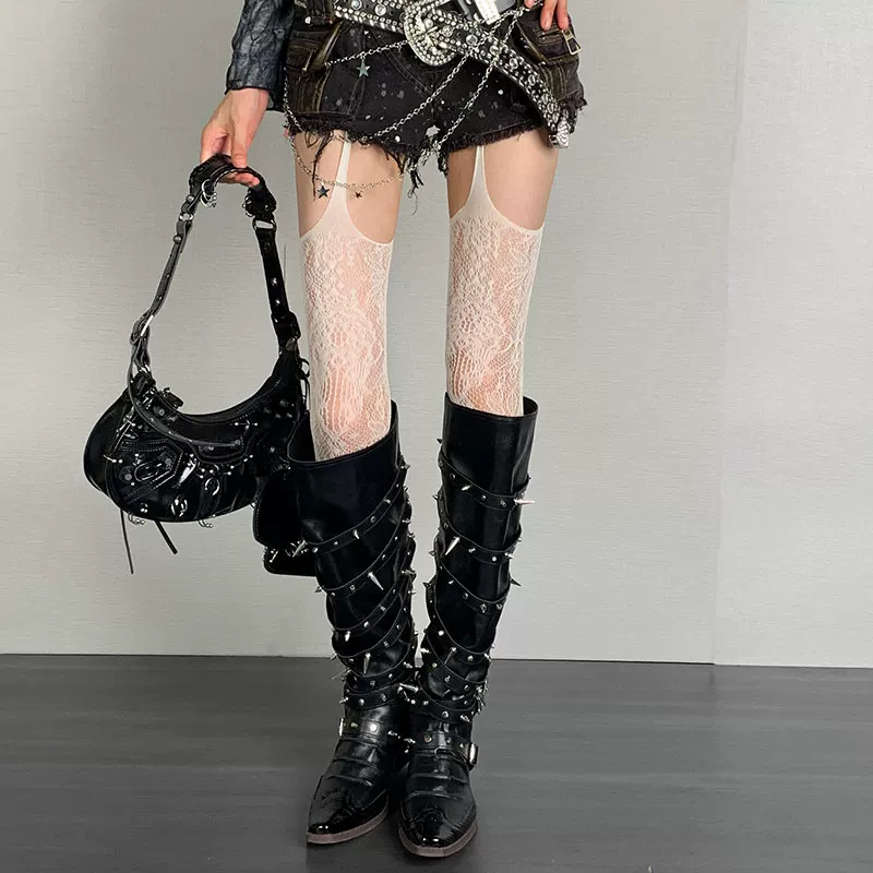 Сухие розы пряные подвеска y2k Millennium Shibuya ретро жаккард рыболовная сеть Ankora красный свет азиатская нишевая панк