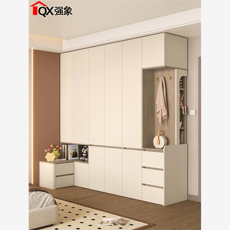 Hong Kong Includes Delivery and Installation of a Cream-Colored Vintage-Style Enf-Grade Corner Wardrobe with Integrated Bedside Table for Home Use in the Bedroom, New Model
