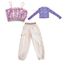 6-15 years old catwalk fashion clothing hip-hop hip-hop jazz dance performance clothing girls performance summer clothing childrens suit less