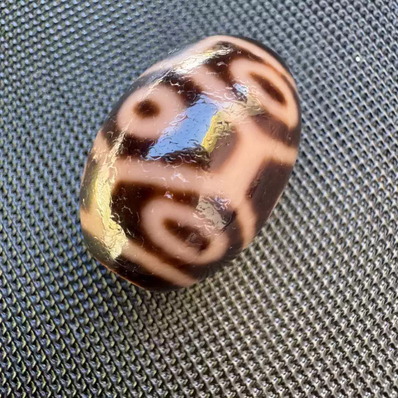 西藏回流老矿高油高密度金刚十字六眼天珠（开开加加）