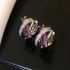 Конструкции из металла 奥特莱斯折扣店撤柜清仓捡漏18k金紫色交叉耳环outlets女配饰