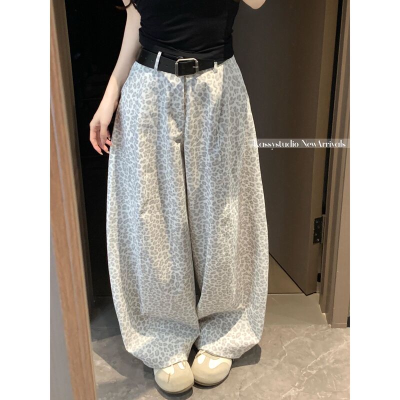 9216 Retro Leopard Print Wide-Leg Pants for Women 2026 Spring/Summer New Loose Slimming Casual Long Pants for Girls 9216 Retro Leopard Print Wide-Leg Pants for Women 2026 Spring/Summer New Loose Slimming Casual Long Pants for Girls