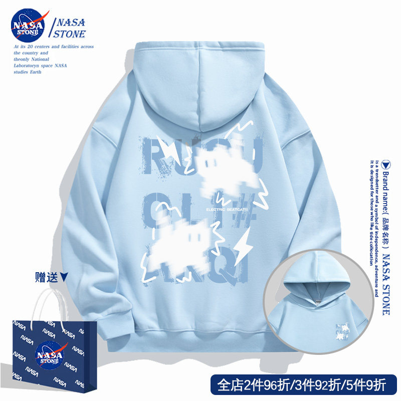 Кобрендовый свитер с капюшоном NASA Lightning Cat для мужчин и женщин, коллекция 2025 года, весенне-осенняя молодежная куртка в популярном стиле нишевого дизайна Изображение 1