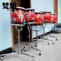 Brand percussion orchestra timpani red painted ethnic five-note platoon drum school orchestra platoon drum hall drum