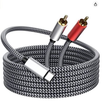 Double Lotus Audio Cable Is Suitable for Huawei, Xiaomi, Rca, Honor, and Type-C Phones to Connect to Amplifiers, Speakers, and Subwoofers