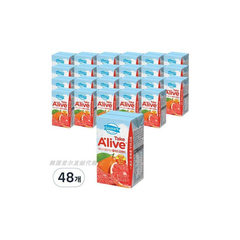 韓國直郵丹麥Take Alive血橙汁果汁含有維生素C 120ml*48瓶