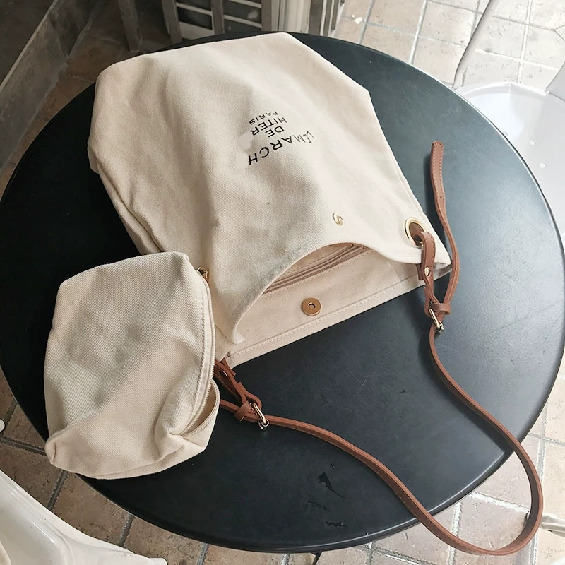 Exported French Foreign Trade Surplus, Italian Cut-Label Clearance, Original Brand Women's Bags, Crossbody Bucket Bag, Canvas Bag