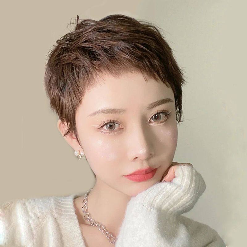 狗啃刘海假发女短发真发全真人发双递针真发全头套时尚自然短直发,真的值得买吗?_日常整顶假发_淘宝美妆网