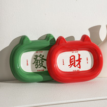 Pet Ceramic Plate Snack Plate Ceramic Cat Food Bowl Drinking Bowl Food Plate Fortune Design Cute Cat Food Bowl