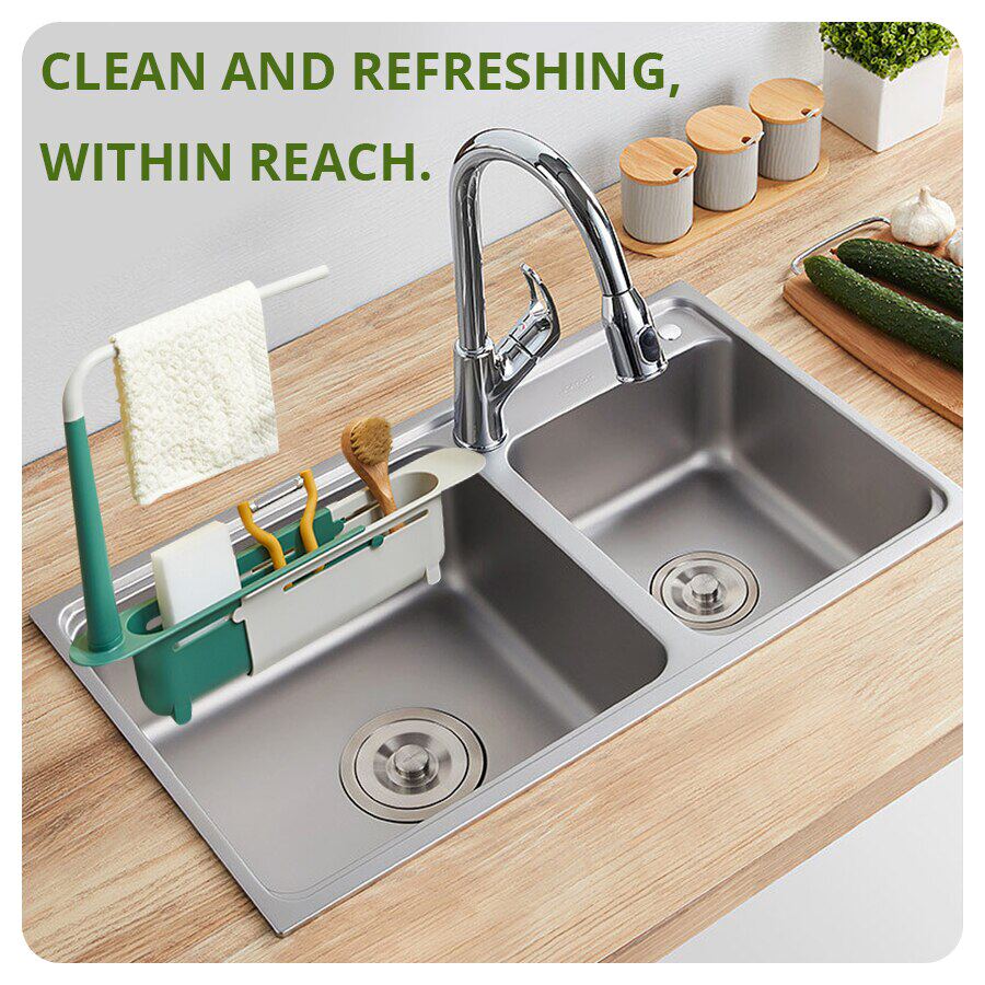 Питание коробки adjustable telescopic sink storage rack holder foldable spon 0431