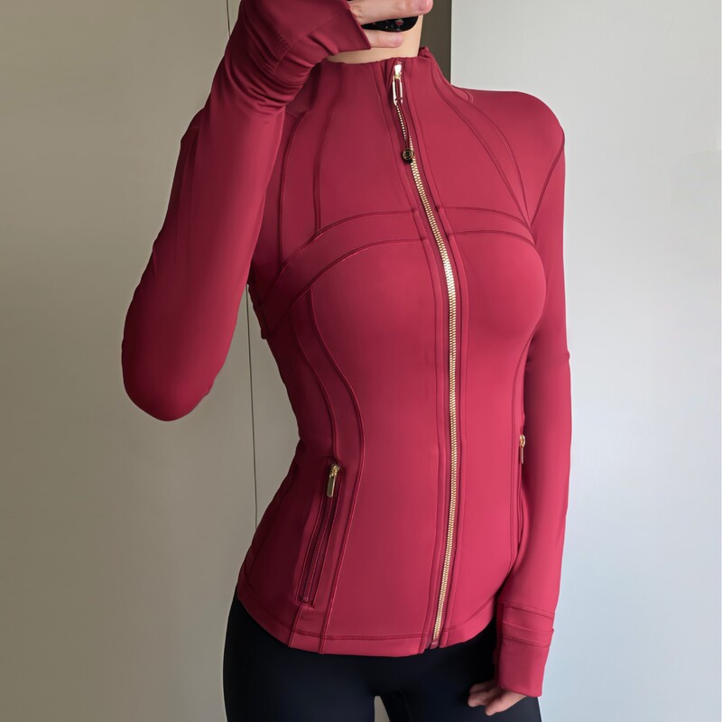 New Color Gold Label Navy Blue Sports Yoga Stand Collar Jacket Defina Slim Fit Gold Zipper Yoga Wear for Women