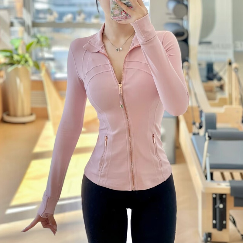 Gold Zipper Series Stand Collar Defin Jacket Women's Slim Fit Slimming Jacket Sun Protection Yoga Wear
