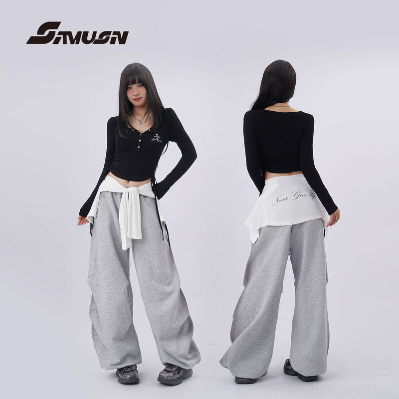 Jazz Dance Waist Accessory, Hip Scarf, Belt, Hip Wrap, Street Dance Layered Dance Long-Sleeve Cardigan T-Shirt