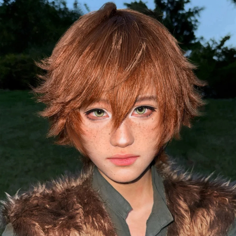 Hiccup Cosplay Wig Mullet Hair How to Train Your Dragon Animation Short Bangs Natural Scalp Short Hair Full Wig