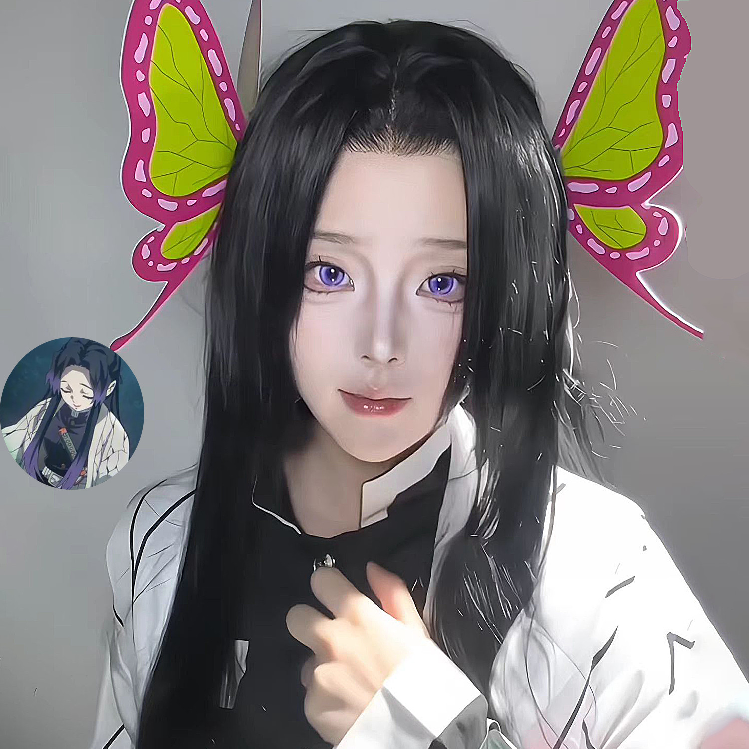 香奈惠cos长直发蝴蝶忍长刘海假发，二次元鬼灭之刃的氛围感神器_COSPLAY配件_淘宝游戏网