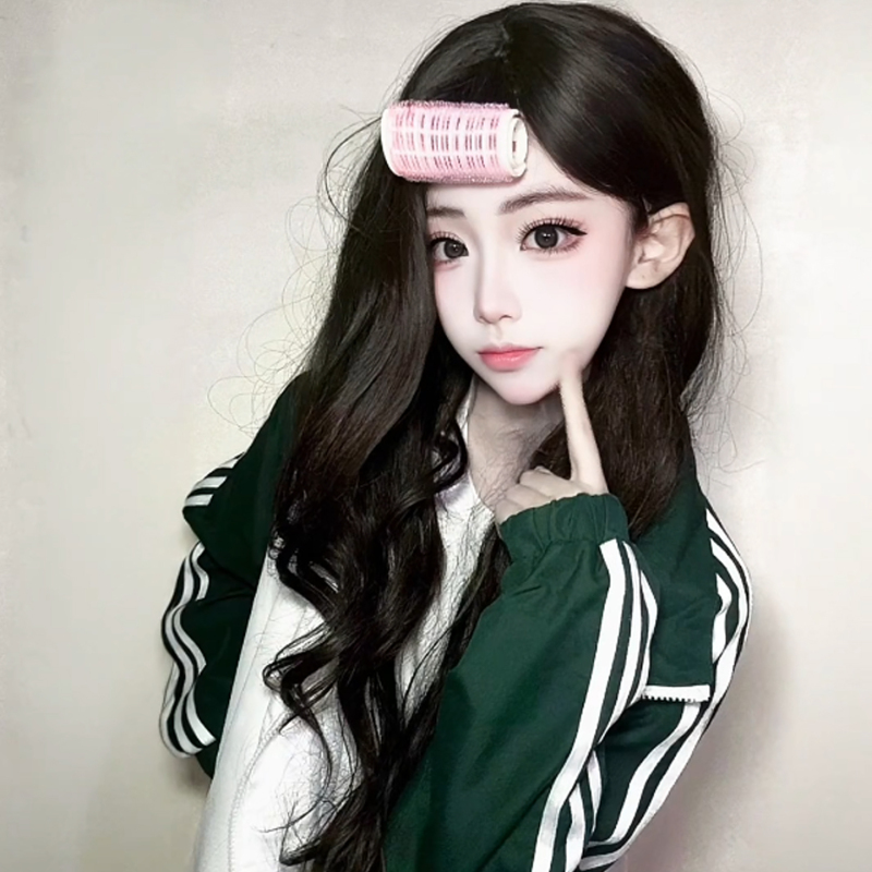 Zhang Xianjing Cosplay Wig for Women, Long Curly Wool Hair, Wait for Me after School, Air Bangs, Realistic Scalp, Long Hair Full Wig