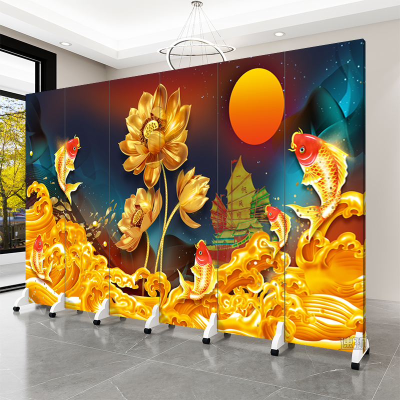 Money Tree Folding Screen Partition for Living Room, Fortune Tree, Feng Shui Home Decoration for Entryway