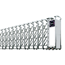 Stainless door telescopic door enterprise construction site factory school unit door intelligent electric sliding folding door remote control