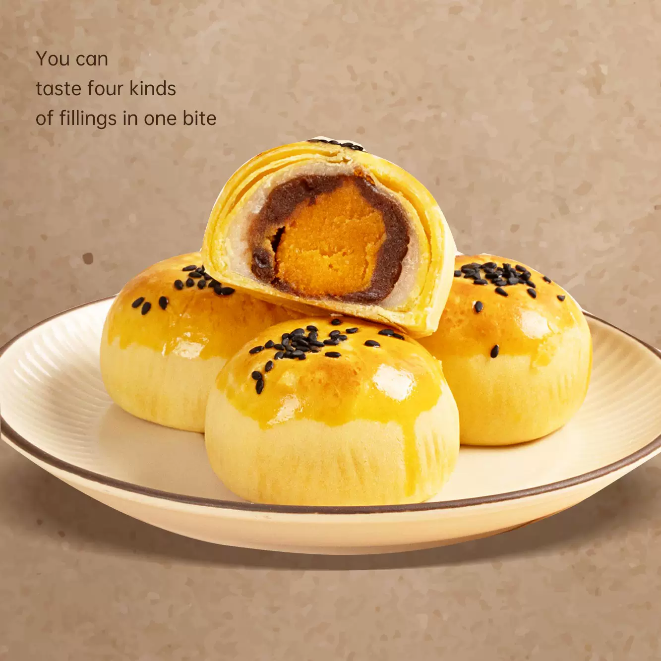 Xiongzhi Яичный желток Хрустящий подарок One-Bite Хрустящее моци тесто десерт праздничный подарок случайный полдник перекус
