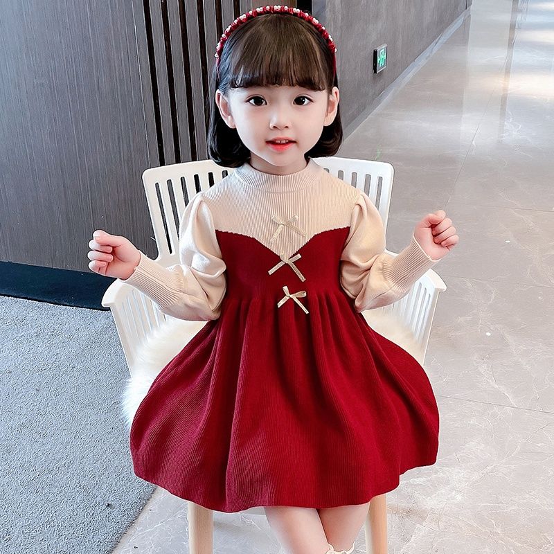 Baby one-piece dress plus suede Korean teas girl silk ribbon dress spring autumn 2021 new spring dress women's baby foreign air autumn-Taobao