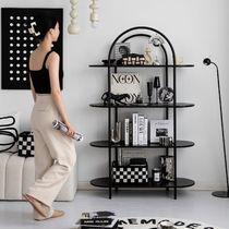 Qianyu Nordic multi-layer arched storage rack bookshelf display rack living room floor-standing home simple storage rack display rack