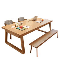 Rama Red Furniture goes to the living room as a desk workbench for home solid wood legs computer table study double long table