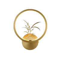 Hanhao Wall Lamp New Chinese Style Full Copper Bedside Lamp Light Luxury Simple Living Room Background Wall Stairs Aisle Bedside Lamp