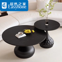 Hexuan Nordic style solid wood coffee table for living room home designer full set of the same style simple modern Internet celebrity popular round shape