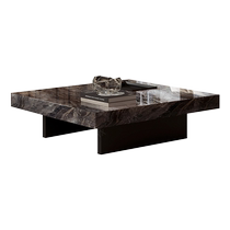 Dongwo Nuosiduo Italian style minimalist square coffee table living room modern villa imported natural marble light luxury slate