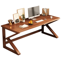 Dongwo Yijiada student home double computer table living room study bedroom desk simple solid wood leg table
