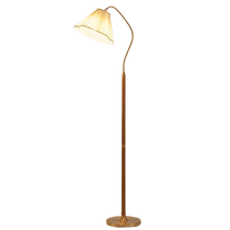 DGY floor lamp living room sofa retro vertical bedroom bedside lamp advanced simple fabric flower led atmosphere light