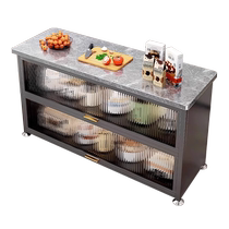 Rama red furniture kitchen rack floor-standing multi-layer slate countertop multi-functional storage cabinet microwave sideboard