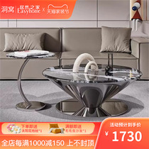 色计邦微晶石茶几客厅简约现代小户型轻奢大小圆几组合2024新款