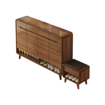 Baiying pure solid wood shoe cabinet home entrance corridor outdoor aisle elevator entrance Nordic door entrance cabinet