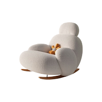 Dongwo Aixing Nordic internet celebrity cute small sofa single rocking chair cream style lazy sofa simple balcony footrest