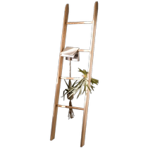 Juhan solid wood ladder rack ash log storage rack decorative coat rack towel rack Japanese Nordic style