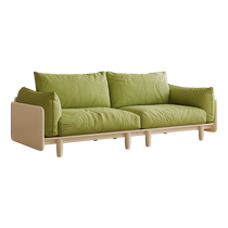 Yiwu all solid wood technology cloth sofa small apartment three person living room light luxury leather sofa first layer cowhide sofa