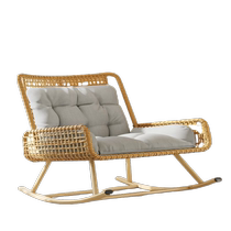 Hexuan rocking chair lounge chair adult balcony lazy sofa sleeping leisure lunch break rattan chair Xiaoyao retro outdoor chair