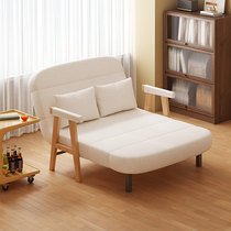 Dongwo mighty solid wood sofa bed bedroom multi-functional sofa chair small apartment balcony living room simple lazy sofa