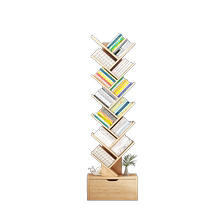Dongwo Yijia wooden storage rack floor-standing cabinet storage rack household multi-layer creative bookcase simple tree-shaped small bookshelf