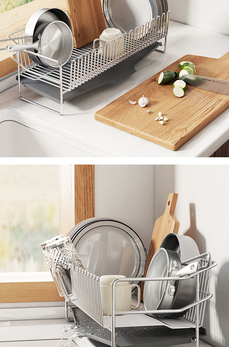 Сушилка momo home家居 304不锈钢沥水架厨房碗架水槽边碗碟餐具收纳层架 Other