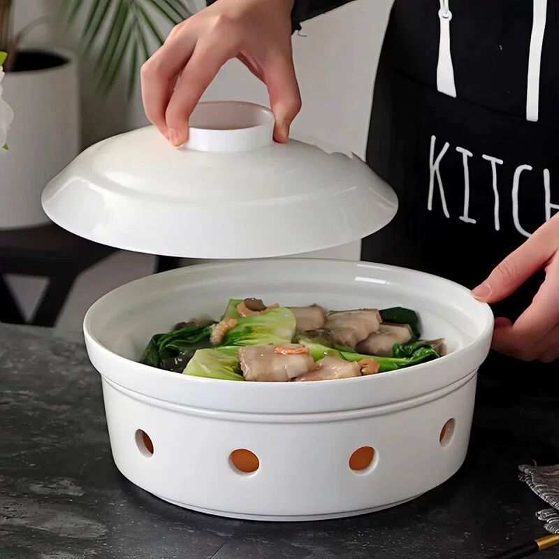 Hotel-Specific Dry Pot Cookware, Winter Insulated Dish, Home-Use Candle Heating, High-End Style Hot Pot Braised Pork Soup Plate