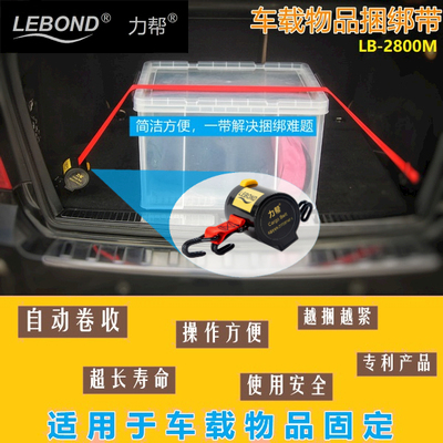 Libang 2.8m Car Supplies Trunk Organizer Storage Box Binding Strap Portable Travel Binding Strap