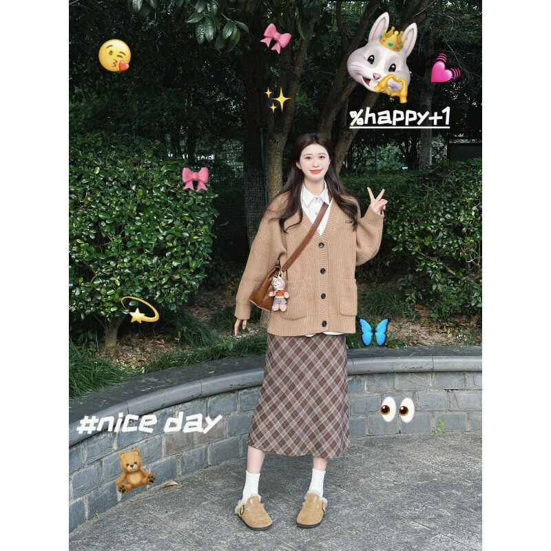 Needle Loom Sweater Dress Dress Dress Early Fall Dresses Dairies Wear Matching A Whole Suit Fashion Fall 2023 New Ladies Winter-Taobao