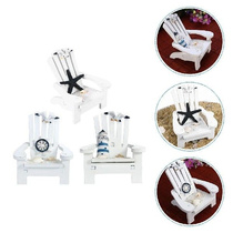 3Pcs Beach Chair Craft Wooden Chair Ornament Beach Chair