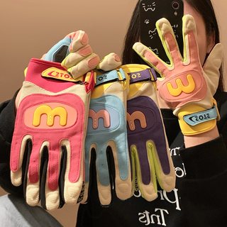 Dopamine Motorcycle Five-Finger Gloves for Women, Cute Outdoor Windproof Riding Gloves for Electric Scooters, Non-Slip, Touchscreen Compatible, Suitable for All Seasons