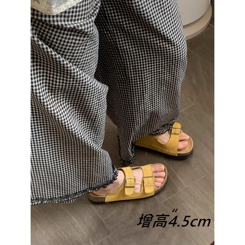 French Uamtor Zhao Lusi Style Birkenstock Slippers for Women 2026 New Versatile Thick-Soled Beach Sandals