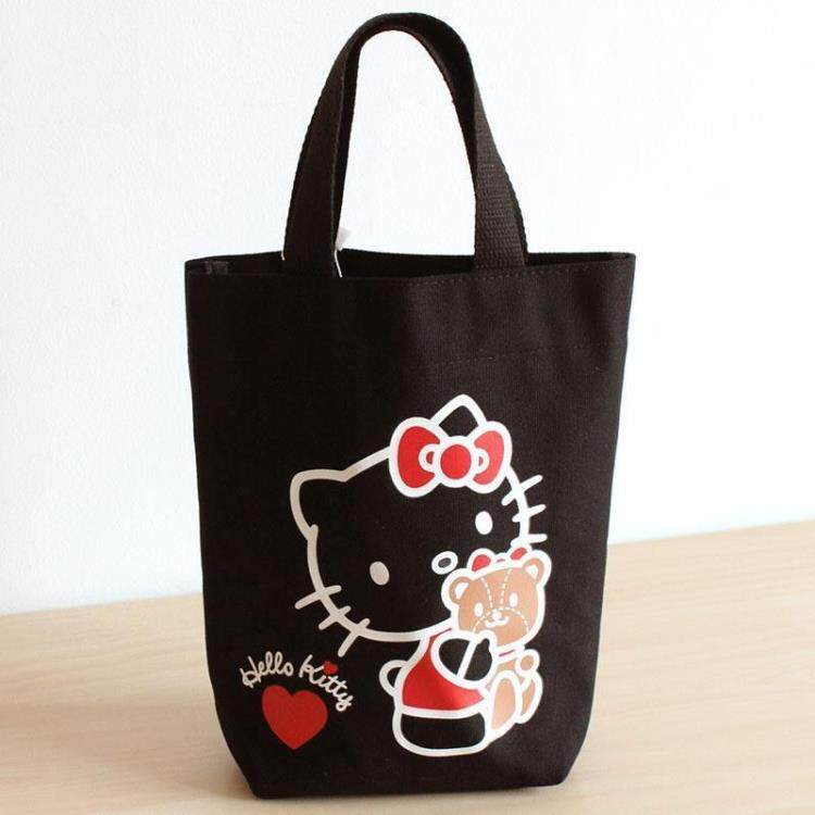 Мода холст 2025新款kitty帆布包便携帆布礼品袋小巧上班小号手拎便当包手提